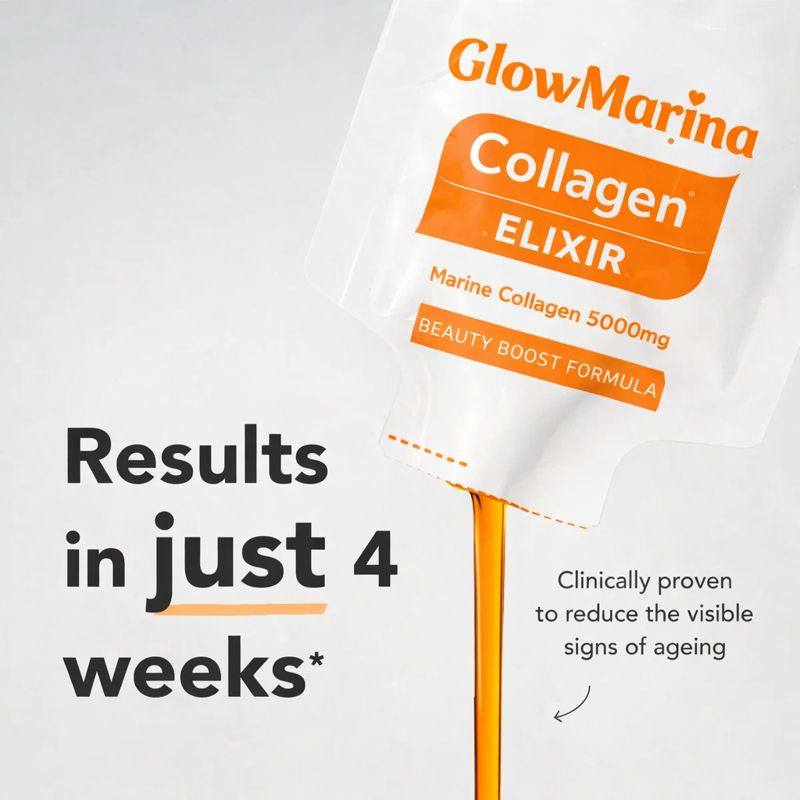 Glow Marina Marine Collagen Liquid 5000mg – For Glowing Skin, Strong Hair & Anti-Aging Beauty